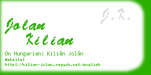 jolan kilian business card