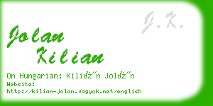 jolan kilian business card